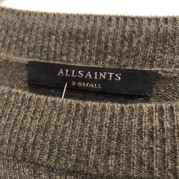 AllSaints Tara Military Green Cashmere Blend Sweater - Picture 7 of 12